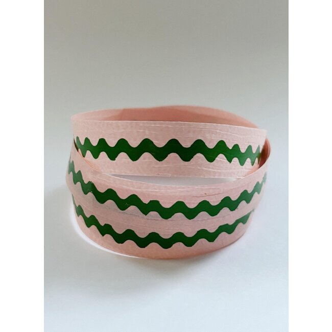 Waves ribbon, pink/red