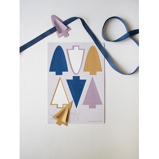 Gifttags Trees Lila/Blauw