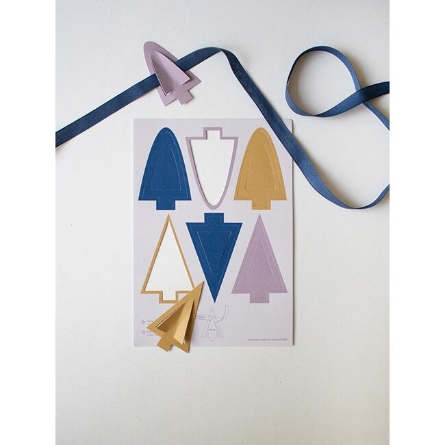 Gift tags Trees Lilac/Blue