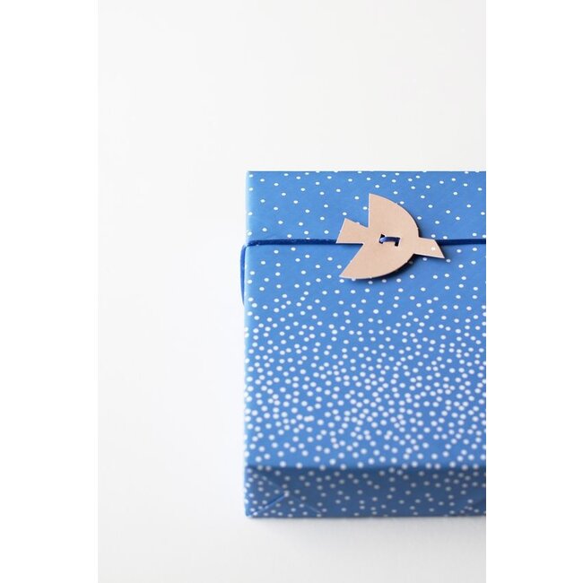Dots Blau/Striche Braunes geschenkpapier