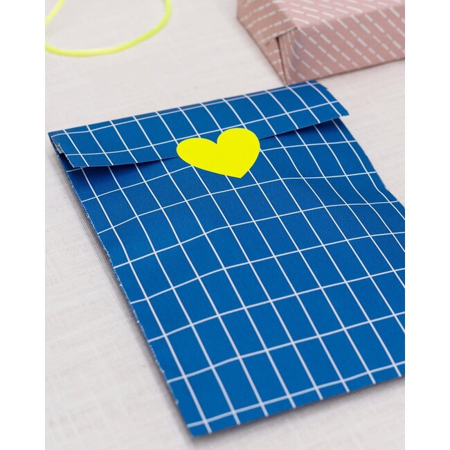 Grid Blue geschenkzakjes