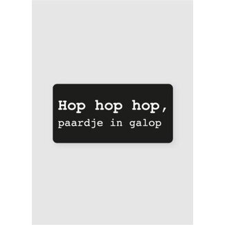 Hop hop hop labels black and white