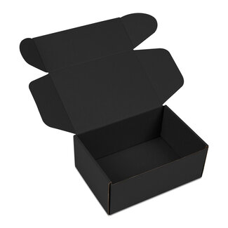 Black shipping boxes