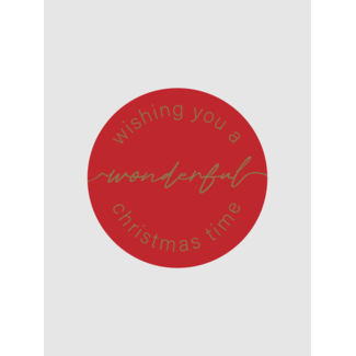 Wishing you wonderful christmas warm/red labels ( 500 pcs)