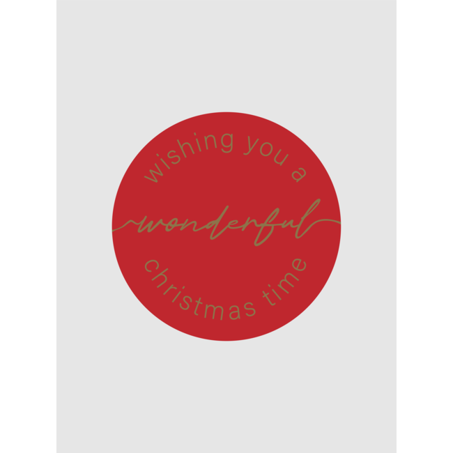 Wishing you wonderful christmas warm/red labels ( 500 pcs)