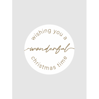 Wishing you wonderful christmas white/gold labels