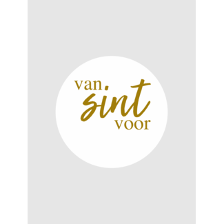 van sint voor etiket wit/ goud