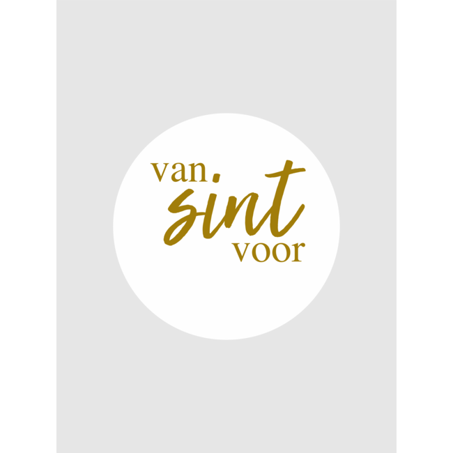 van sint voor etiket wit/ goud ( 500 stuks)