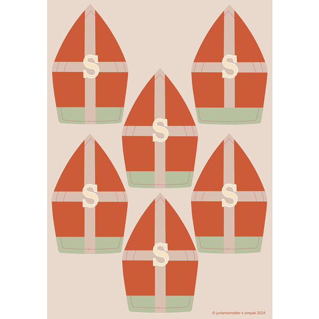 Sint gifttags rood/groen