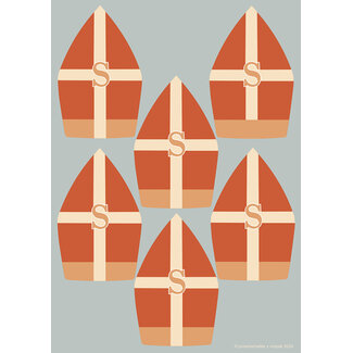 Sint Geschenkanhänger rot/cremefarben