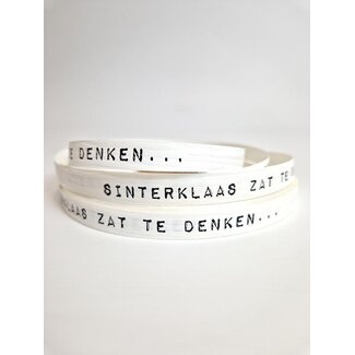 Sinterklaas zat te denken lint Wit/zwart