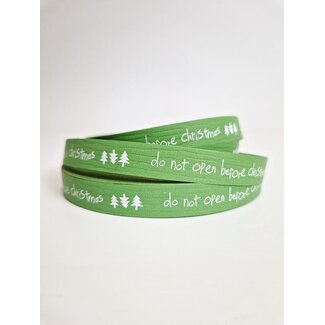Do not open before Christmas lint groen/wit