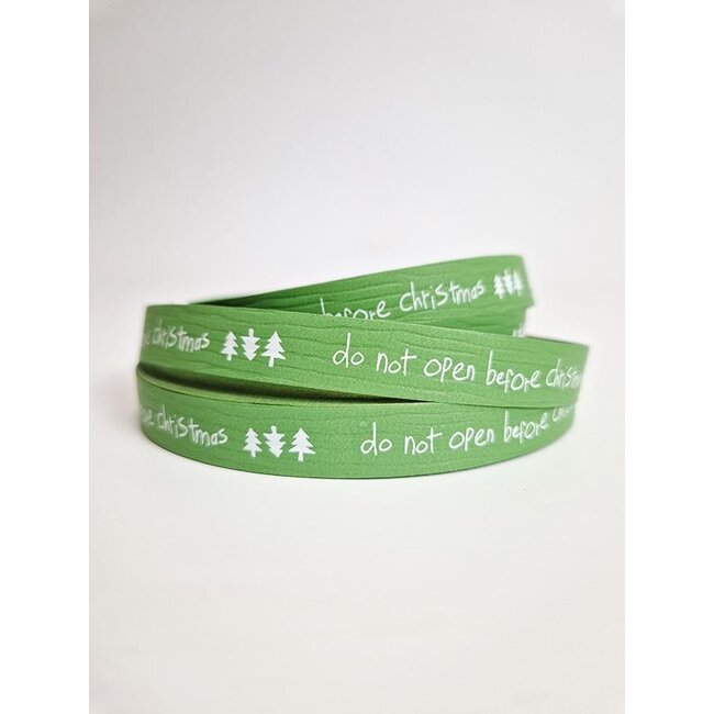 Nicht vor Weihnachten öffnen geschenkband grün/weiß