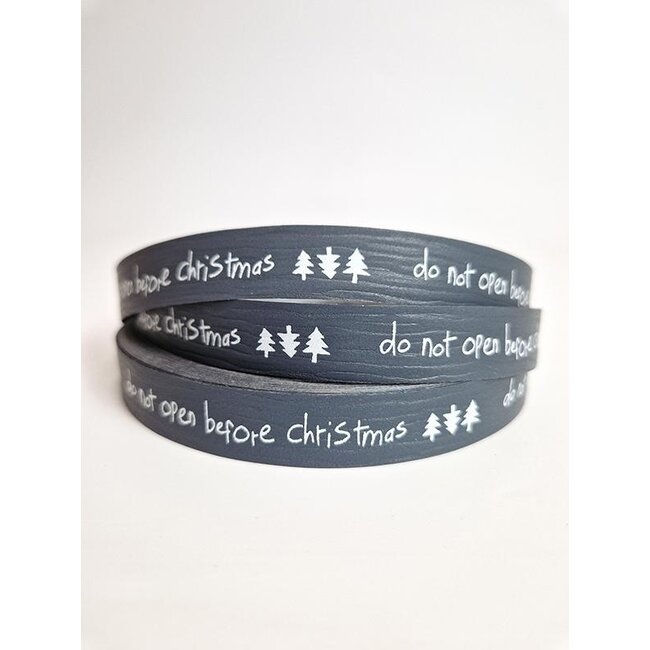 Nicht vor Weihnachten öffnen geschenkband grau/weiß