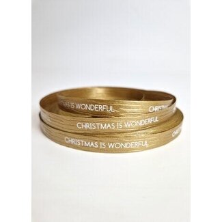 Christmas is wonderful lint goud/wit