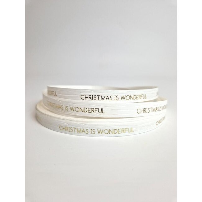 Christmas is wonderful ribbon white/gold