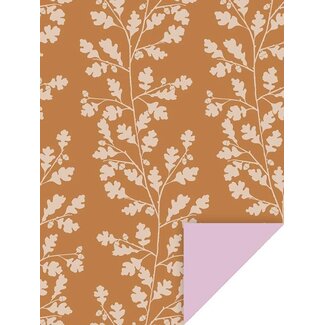 Oakleaves Caramel Giftwrapping Paper