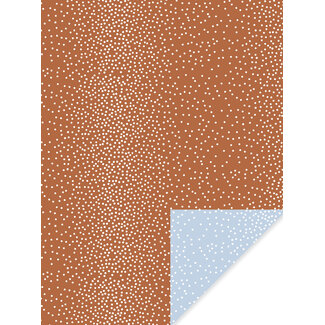 Dots karamell/hellbleu geschenkpapier