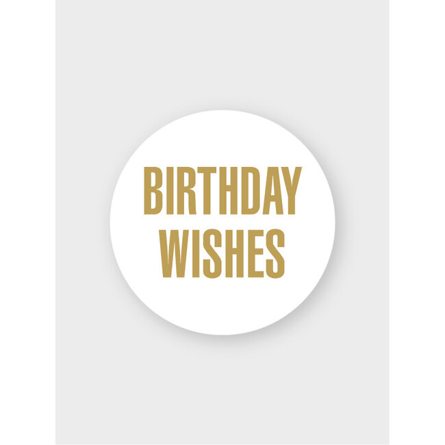 Birthday wishes labels white/gold ( 500 pcs)