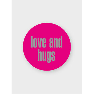 Love and hugs labels pink/silver( 500 pcs)