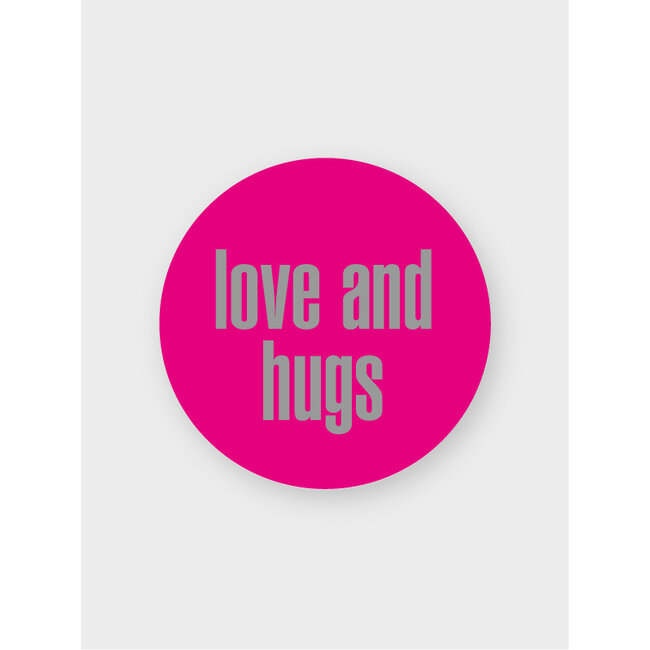 Love and hugs labels pink/silver( 500 pcs)