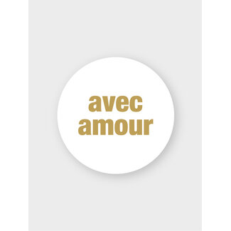Avec amour labels white/gold( 500 pcs)