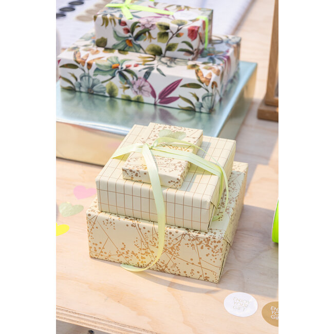 Paris Chic gelb/goldenes geschenkpapier