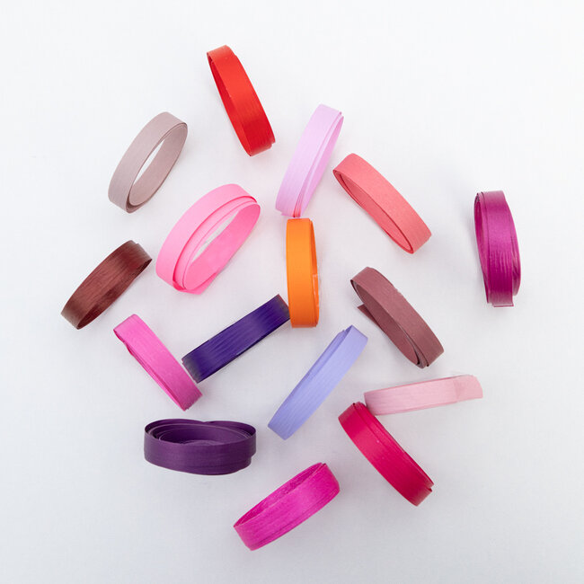 Paporlene geschenkband 10mm FarbePaporlene rosa/violett/rot