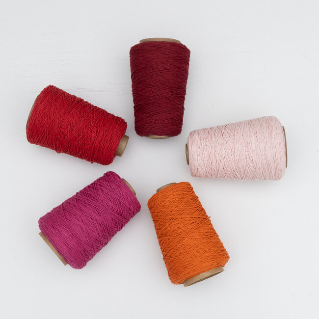 Baumwolle Cord Lurex rot/rosa Farbtöne