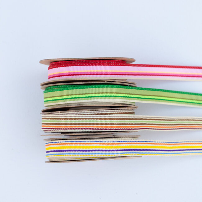 While stocks last Grosgrain ribbon, striped (6 rolls)