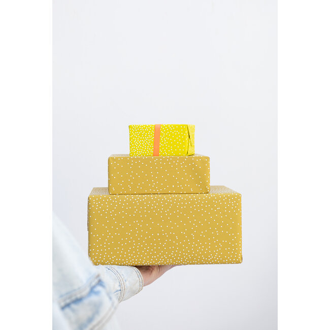 Dots amber/neon yellow inpakpapier
