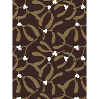 Mistletoe Brown/Gold inpakpapier