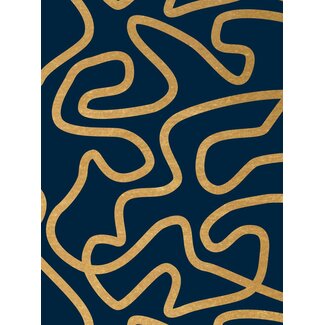 Reconnect Dark Blue/Gold giftwrapping paper