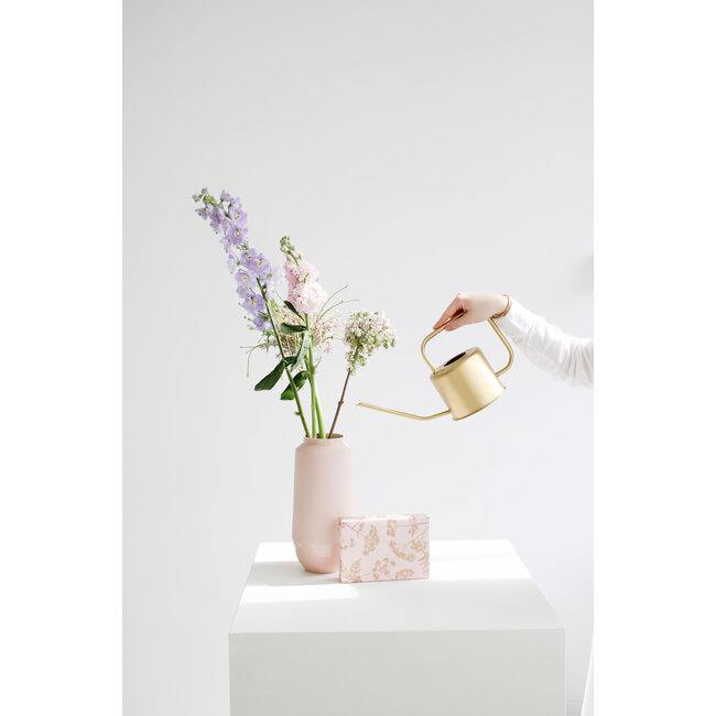 Gepunktetes Wildblumen-Geschenkpapier Rosa/Gold