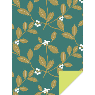 Sophora Green/Gold inpakpapier