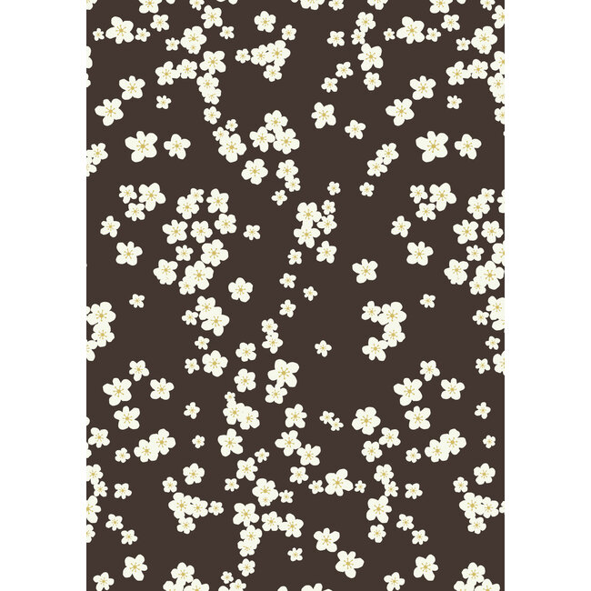 Blossom black/gold giftwrapping paper