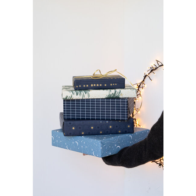 Winternight Greyblue giftwrapping paper