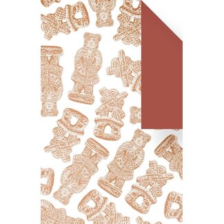 Speculaas wit/brons metallic inpakpapier