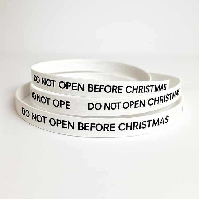 Nicht vor Weihnachten öffnen geschenkband weiß/schwarz