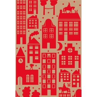 Saint in the City red eco giftwrapping paper