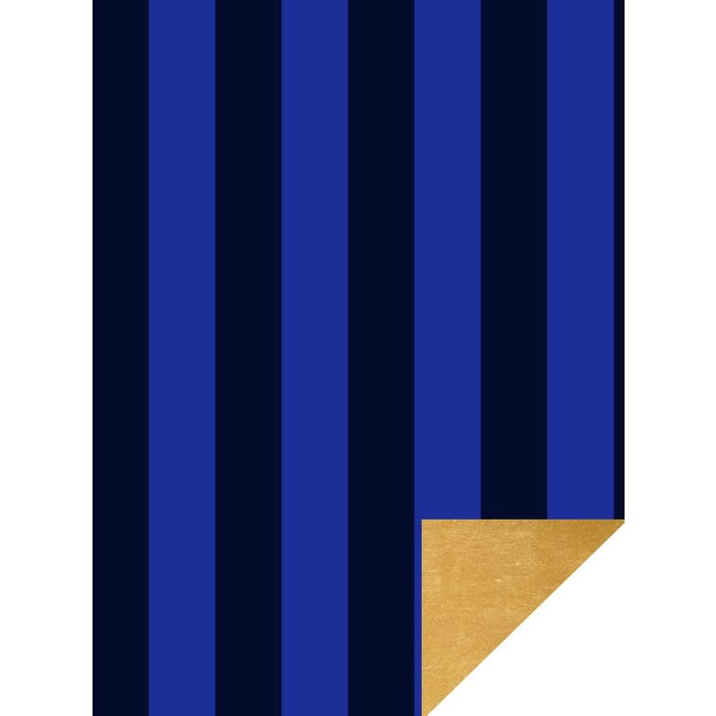 Stripes Blue/Gold giftwrapping paper