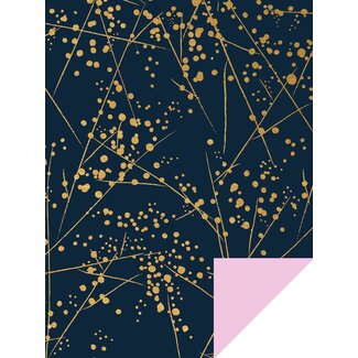 Paris Chic DarkBlue/pink giftwrapping paper