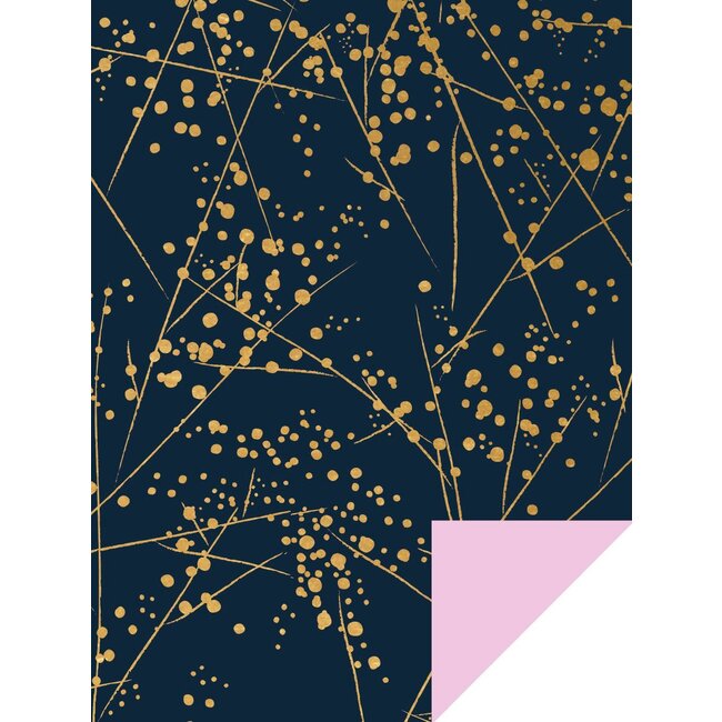 Paris Chic Dunkelblau/Rosa geschenkpapier