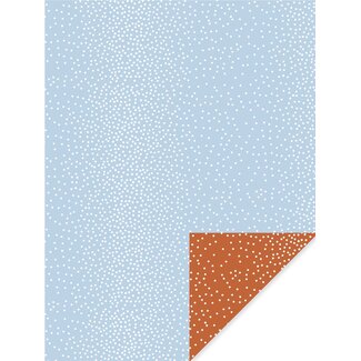 Dots light blue/caramel giftwrapping