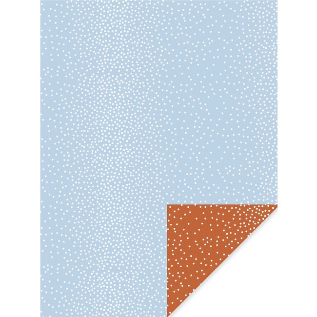 Dots lightblue/caramel inpakpapier