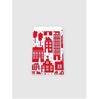 Sint in the city  geschenkzakjes wit/rood