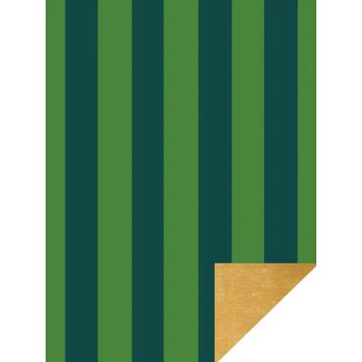 Stripes Green/Gold giftwrapping paper
