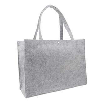 Filztasche hellgrau mit Druckknopf