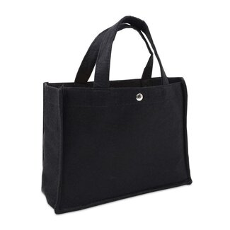 Small black felt bags with press studs