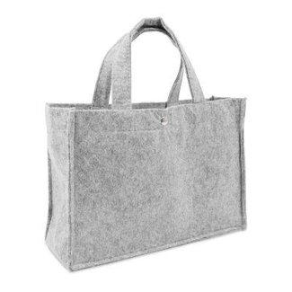 Kleine Filztaschen in Hellgrau mit Druckknopf
